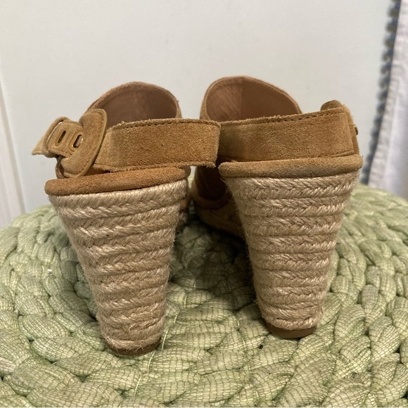 VERONICA BEARD Seki Tan Suede shoes Slingback Espadrille Wedges - Picture 7 of 10